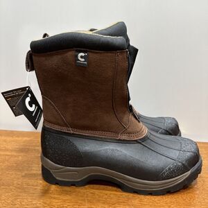 ComfortTemp Boots Mens 10 Duck Hiking Outdoor‎ Zip up Black Brown Thermolite New
